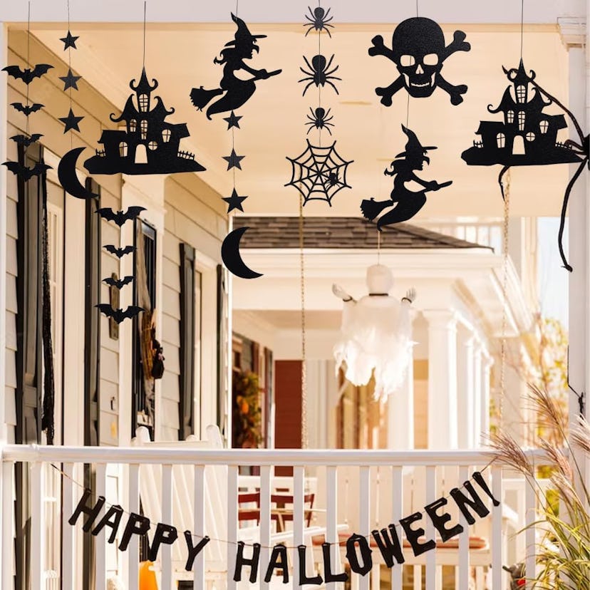 Black Glitter Halloween Party Decorations