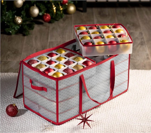 ZOBER Plastic Christmas Ornament Storage Box