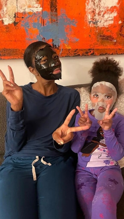 Gabrielle Union sheet mask with daughter