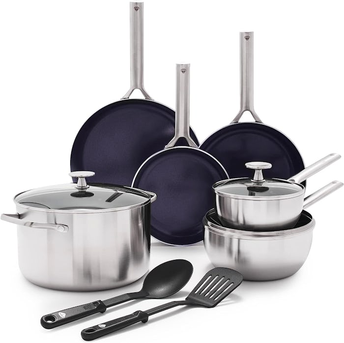 Blue Diamond Cookware Tri-Ply Stainless Steel Ceramic Nonstick (11 Pieces)