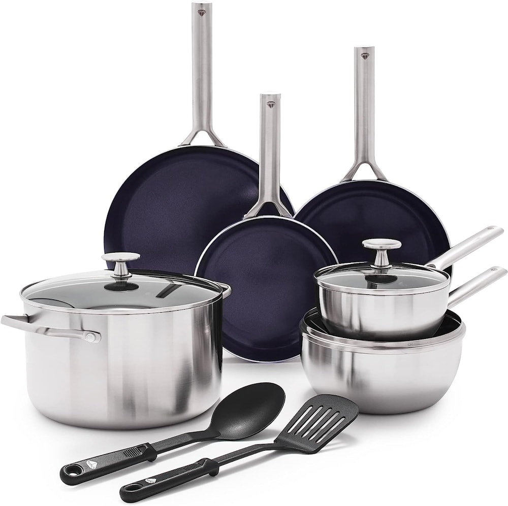 Blue Diamond Cookware Tri-Ply Stainless Steel Ceramic Nonstick (11 Pieces)