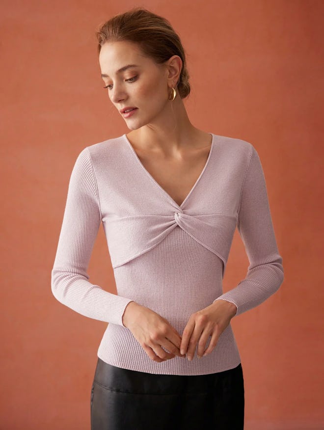 Cashmere-Blend Twist Sweater