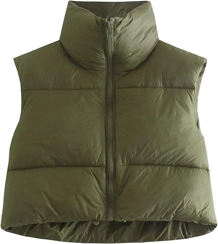 KEOMUD Crop Puffer Vest