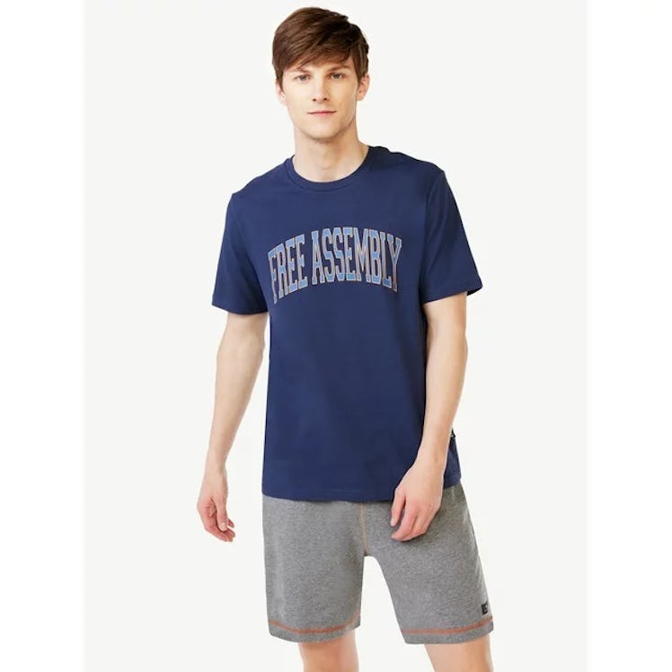 Collegiate Graphic Tee with Short Sleeves