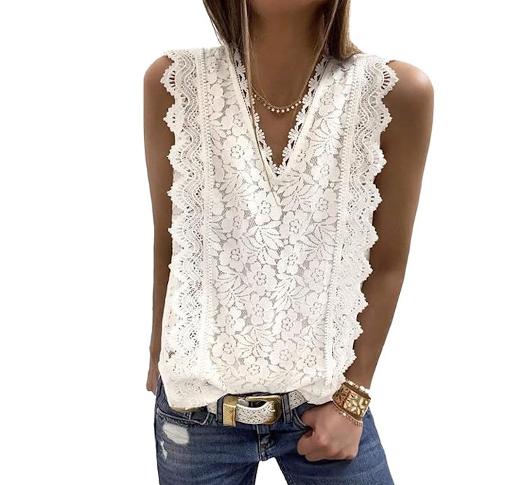 Astylish Lace Tunic Tank Top