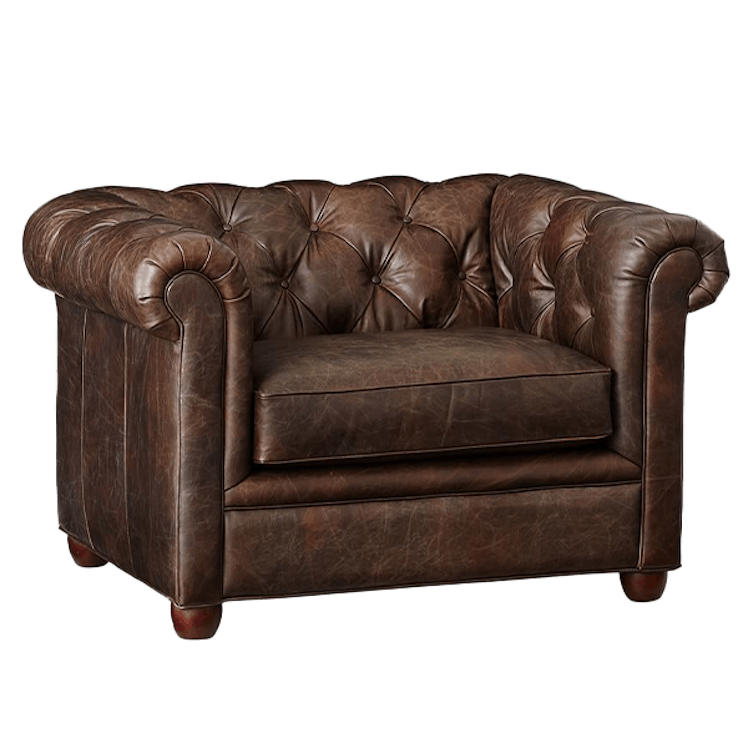 Chesterfield Roll Arm Leather Armchair