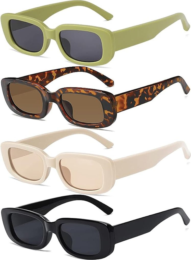 Tskestvy Retro Vintage Sunglasses (4 Pieces)