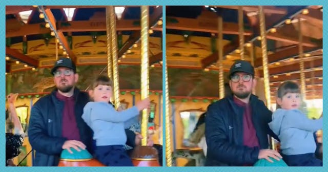A dad is going viral when he realizes his daughter's carousel animal doesn't go up and down causing ...
