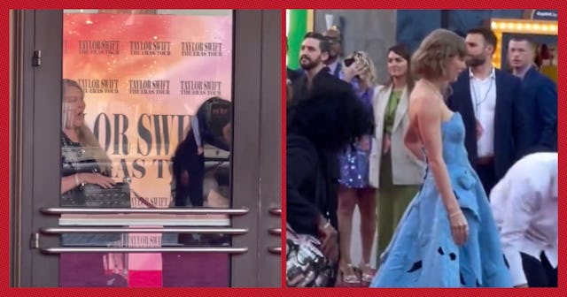 Taylor Swift's mom, Andrea Swift, is going viral for her adorable reaction to Taylor on the red carp...