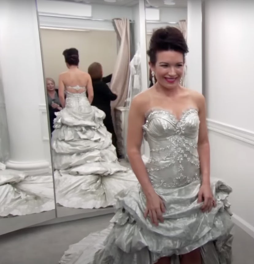 Kelly Dooley's wedding dress, which she purchased while filming Say Yes to the Dress.