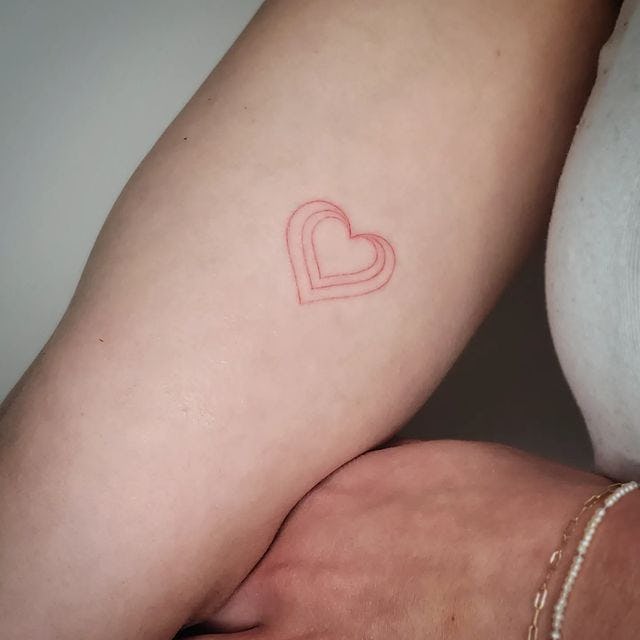 Kylie Jenner Red Heart Tattoo Style