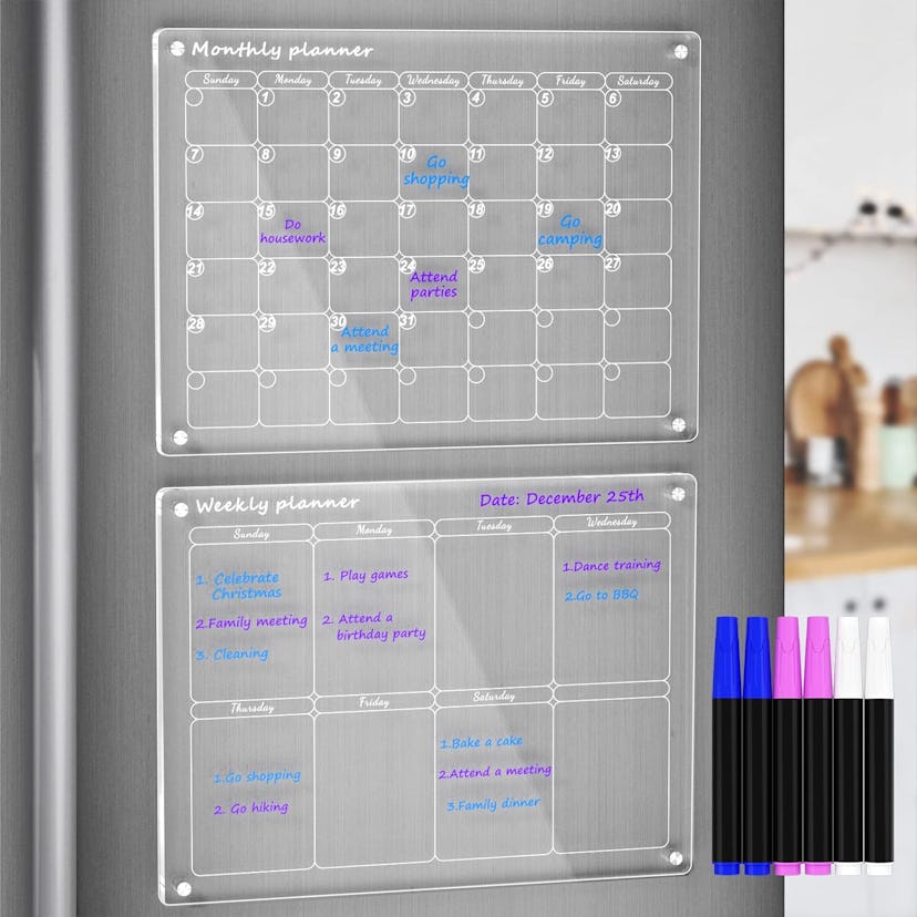 AITEE Acrylic Magnetic Monthly and Weekly Calendar