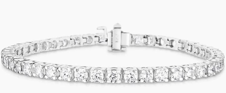 diamond silver tennis bracelet