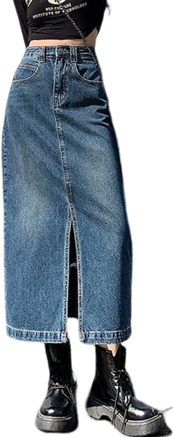 Viatabuna Long Denim Skirt