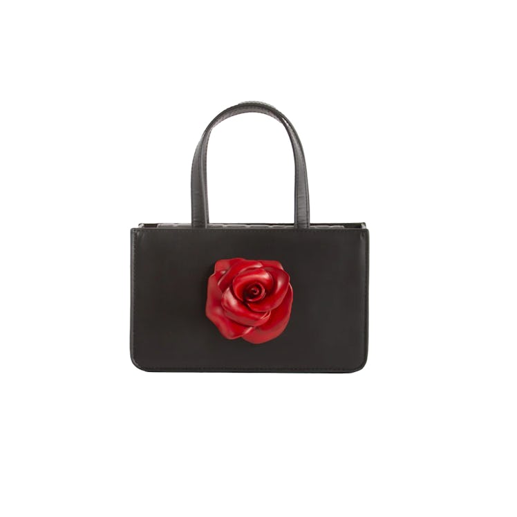Small Rose Bag in Black and Red