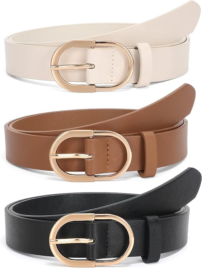 JASGOOD Leather Belts (3-Pack)
