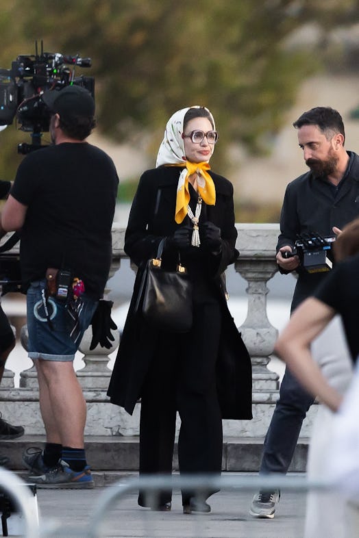 Angelina Jolie on the set of the biopic “Maria” in Paris, France, October 11th, 2023.