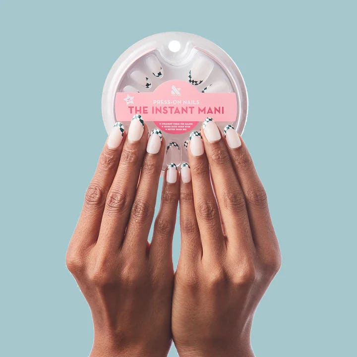 Olive &amp; June The Instant Mani Press-On Nails, Checkerboard French