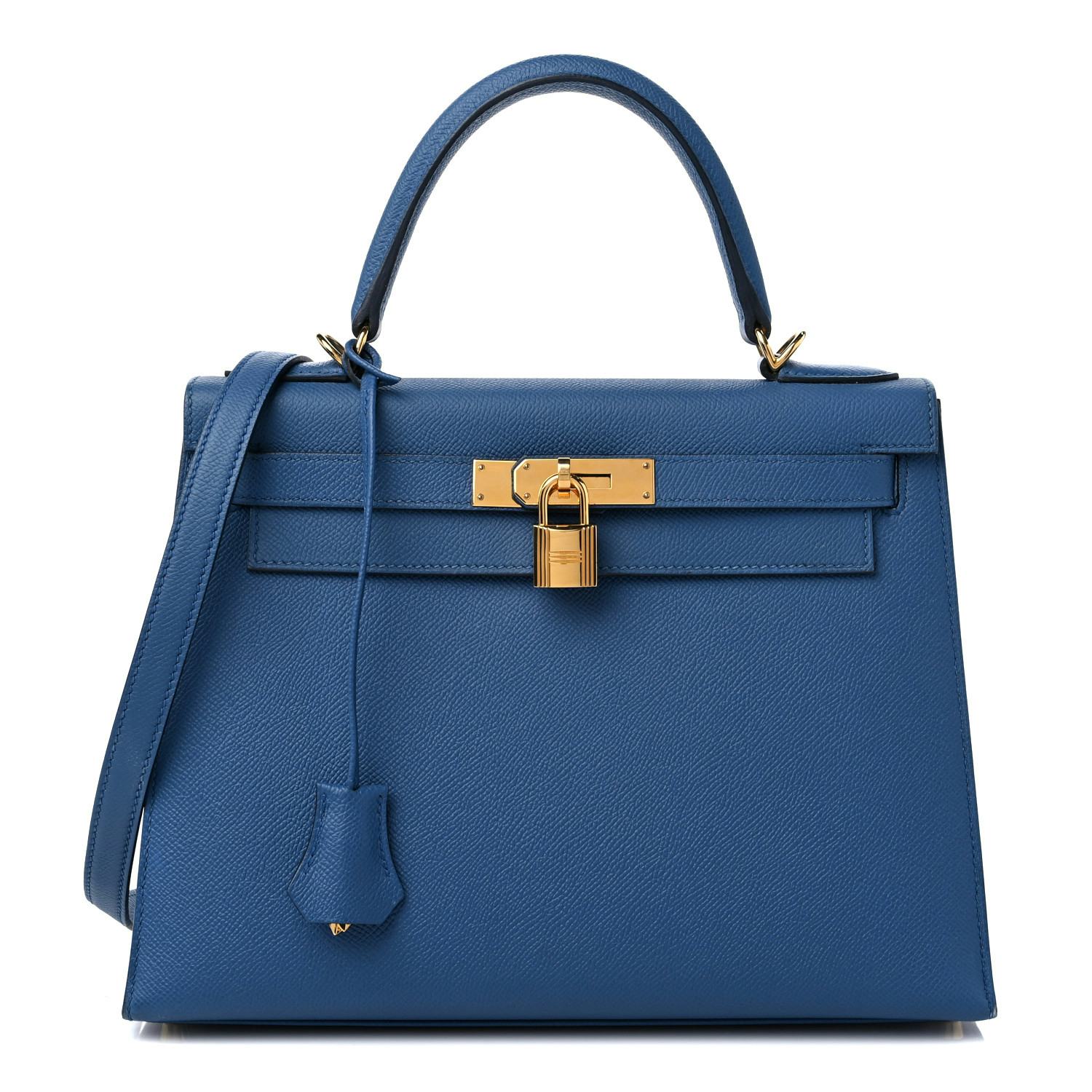Hermès Epsom Kelly Sellier 28 Bleu Agate