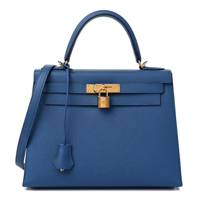  Hermès Epsom Kelly Sellier 28 Bleu Agate