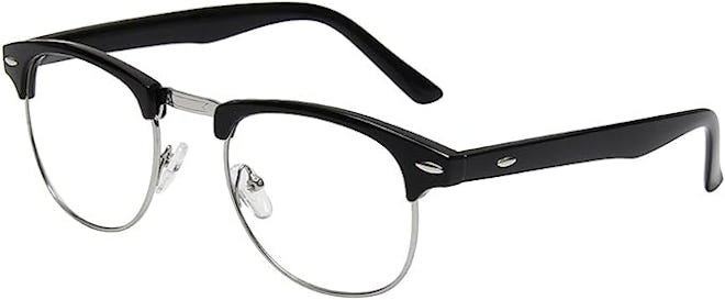 Shiratori Half Frame Semi-Rimless Clear Lens Glasses