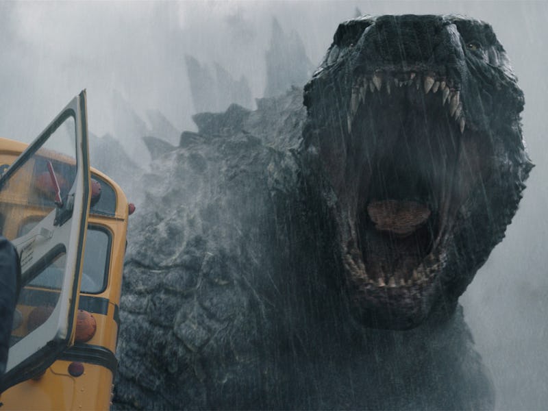 Cate Randa (Anna Sawai) looks up at Godzilla in 'Monarch: Legacy of Monsters'