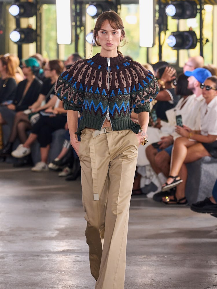 a look from Sacai spring 2024 runway 