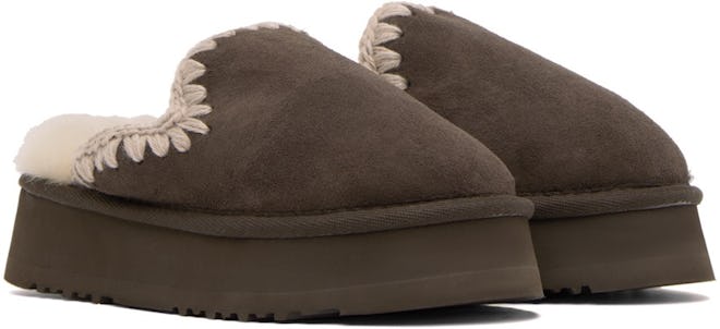 MOU SSENSE Exclusive Brown Slippers
