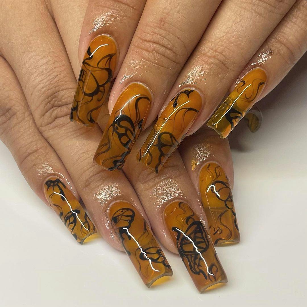 Pumpkin Themed Nails for Fall 2025