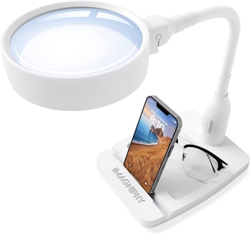 iMagniphy 8X Desk Magnifier with Light- Desktop Magnifying Glass with Light and Stand- Great to Repa...