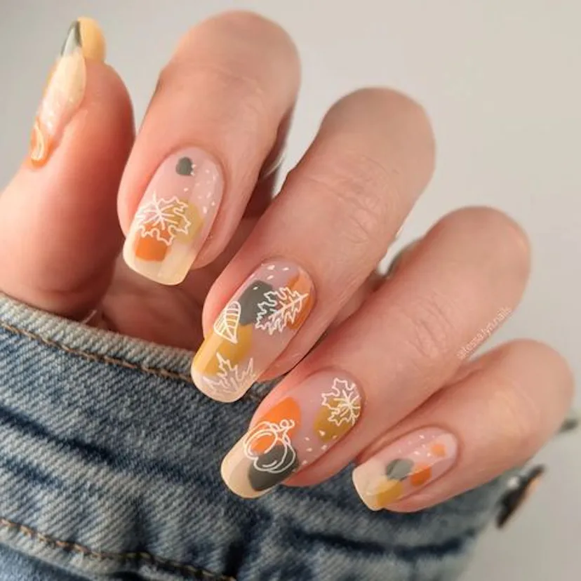Fall Nail Files 16 Fall Leaf Nail Art Designs That'll Put You In An Autumnal Mood