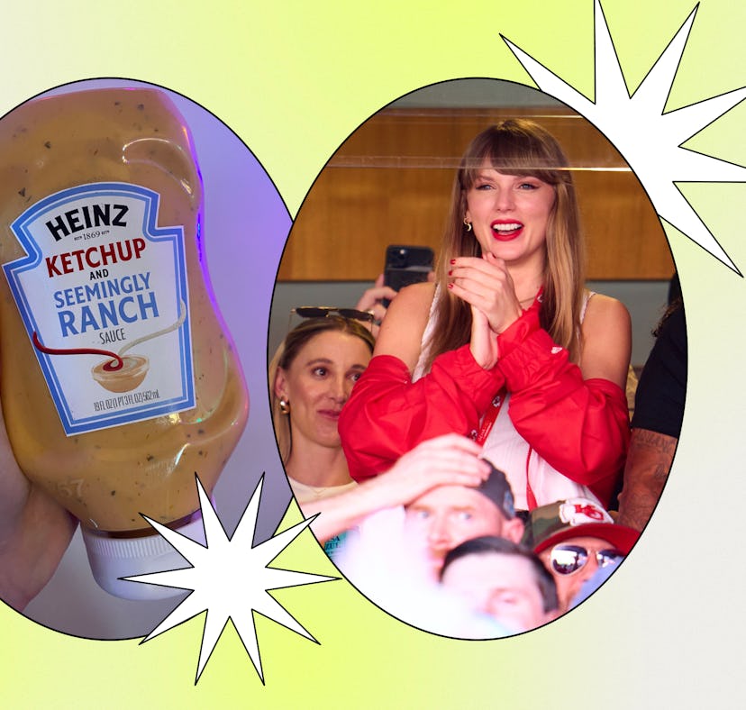 I tried a piece of chicken with ketchup and seemingly ranch, which is Taylor Swift's viral meal at t...