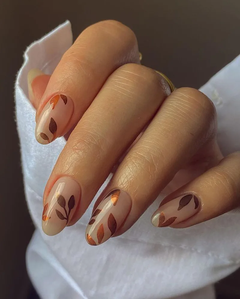 Fall Nail Files 16 Fall Leaf Nail Art Designs That'll Put You In An Autumnal Mood