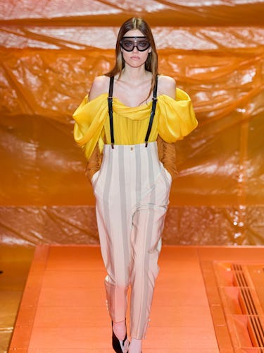 a look from Louis Vuitton spring 2024 runway