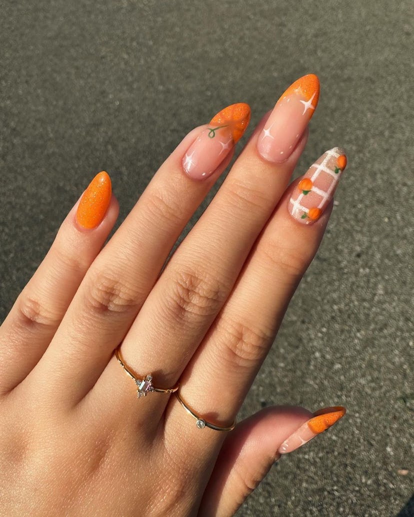 Pumpkin-Themed Nails for Fall 2025