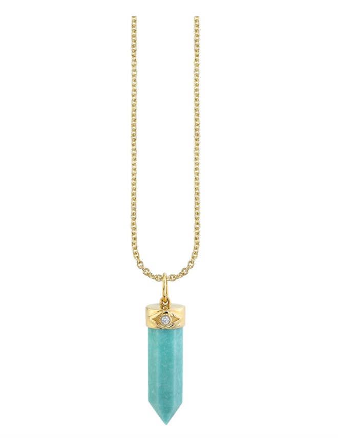 Syndey Evan Gold & Diamond Long Stone Crystal Pendant Necklace