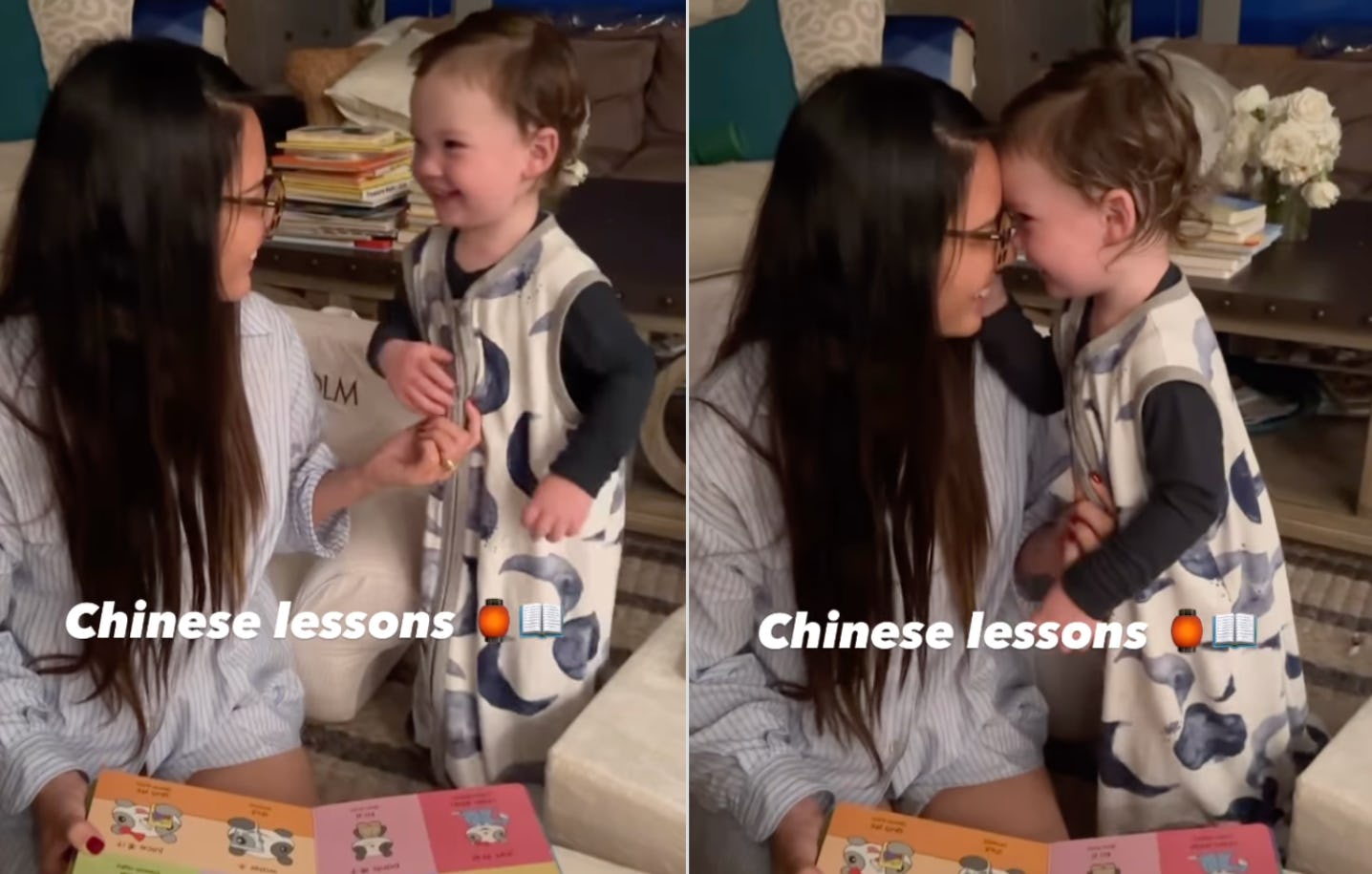 Olivia Munn Teaches Son Malcolm Mandarin With Book From Ali Wong