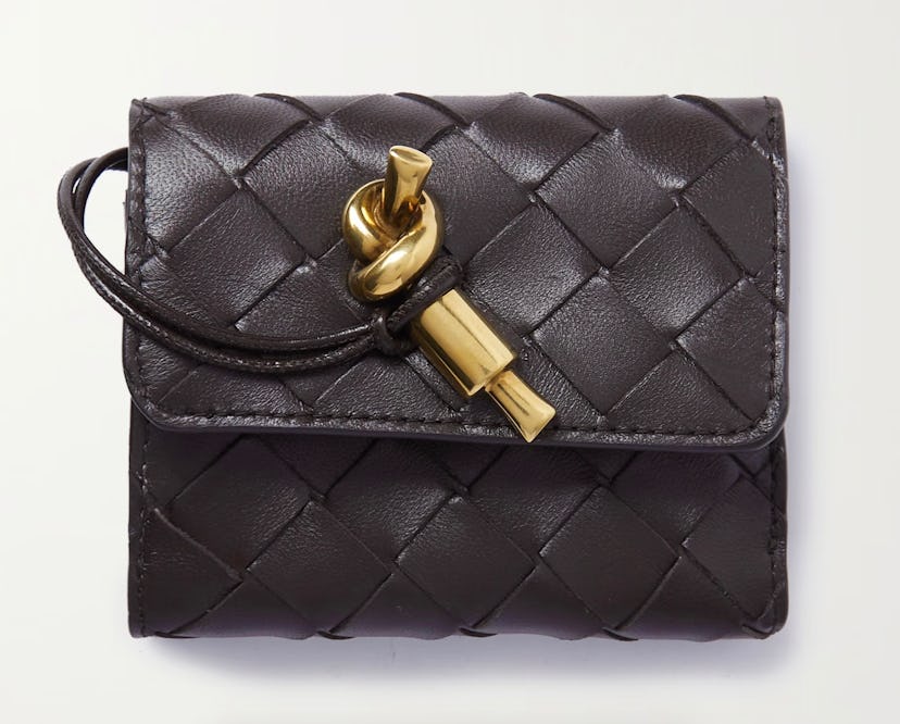BOTTEGA VENETA Andiamo embellished intrecciato leather cardholder