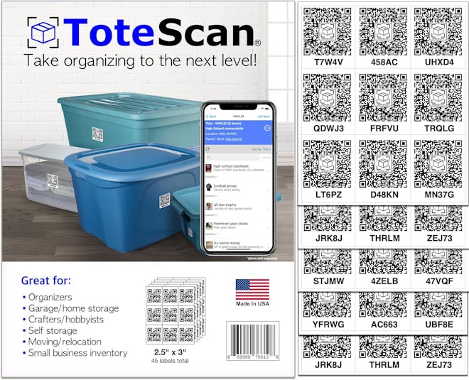 ToteScan Intelligent QR Labels for Organization