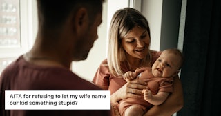 A man is upset that his wife wants to name their baby boy Mune. 