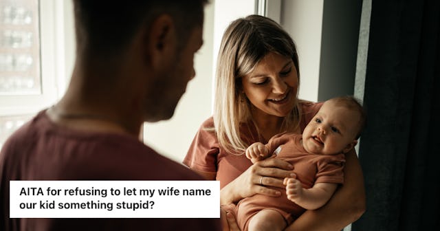 A man is upset that his wife wants to name their baby boy Mune.