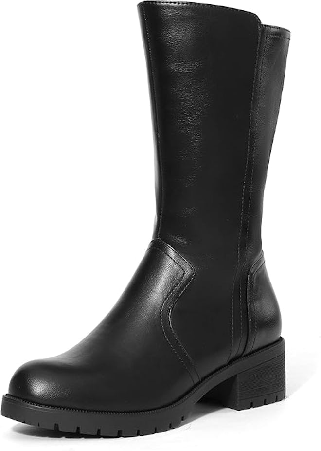 DREAM PAIRS Motorcycle Mid Calf Boots