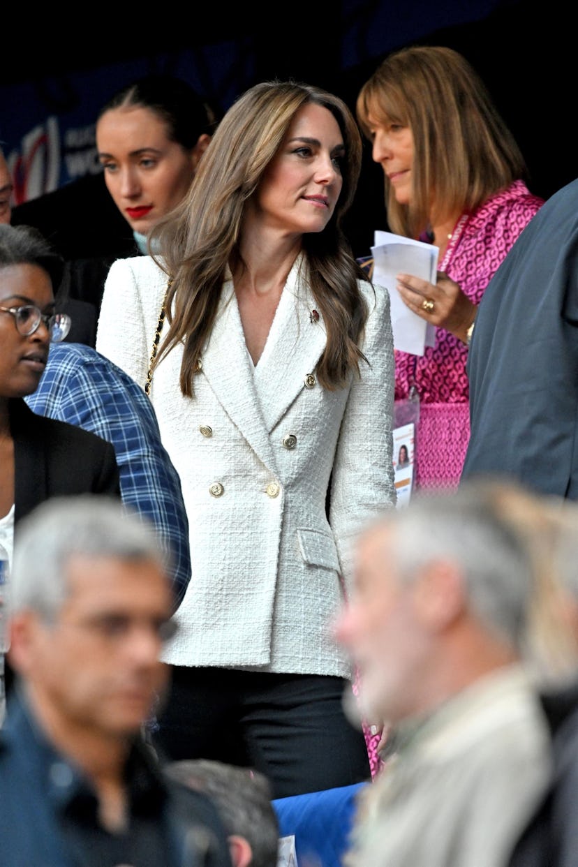 Kate Middleton attends the England-Fiji quarter-final, Rugby World Cup 2023, October, 15, 2023.