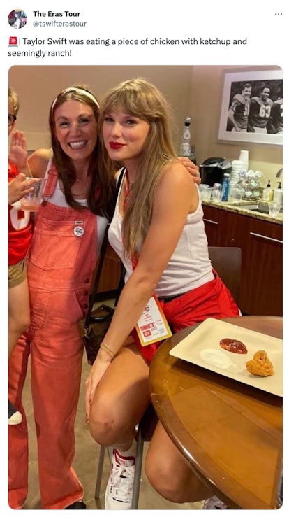 I tried Taylor Swift's Kansas City Chiefs game meal of a piece of chicken with ketchup and seemingly...