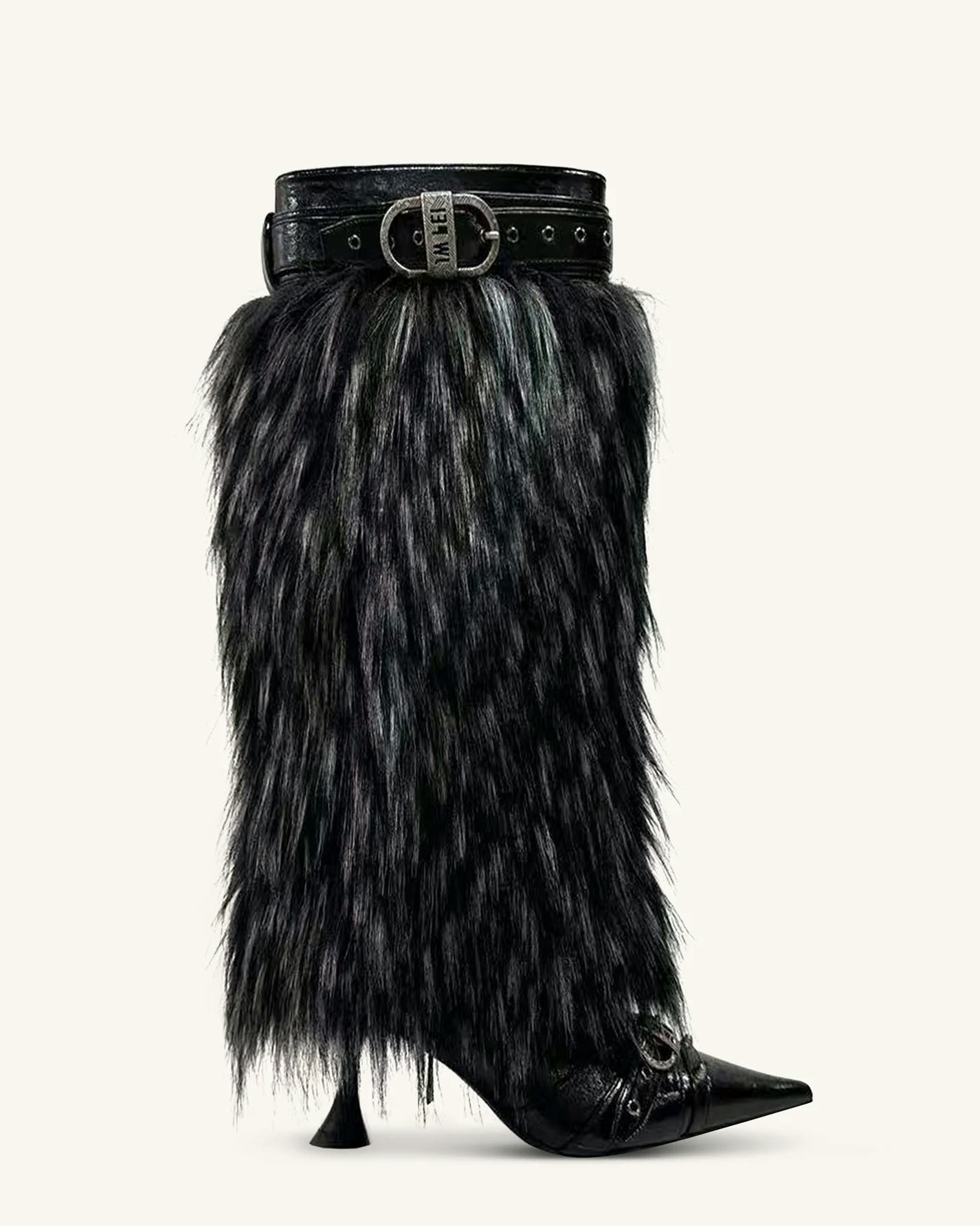 JW Pei Nico Faux Fur Studded Boot