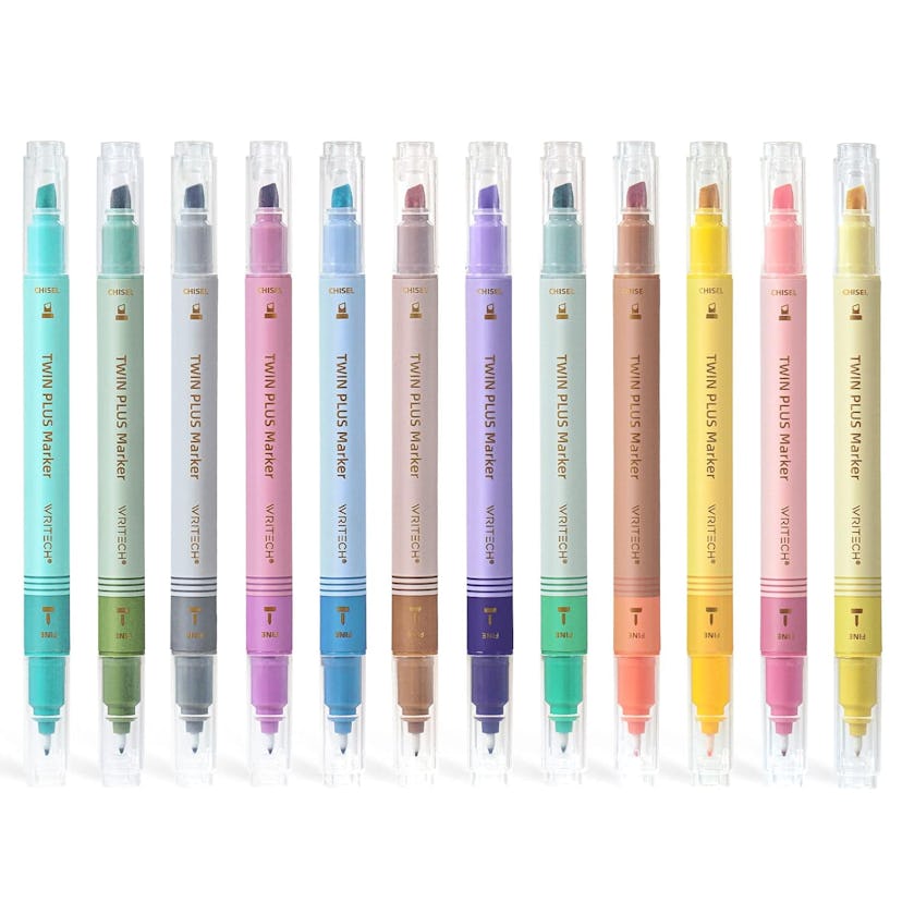 WRITECH Dual Tip Highlighter Markers (12-Pack)