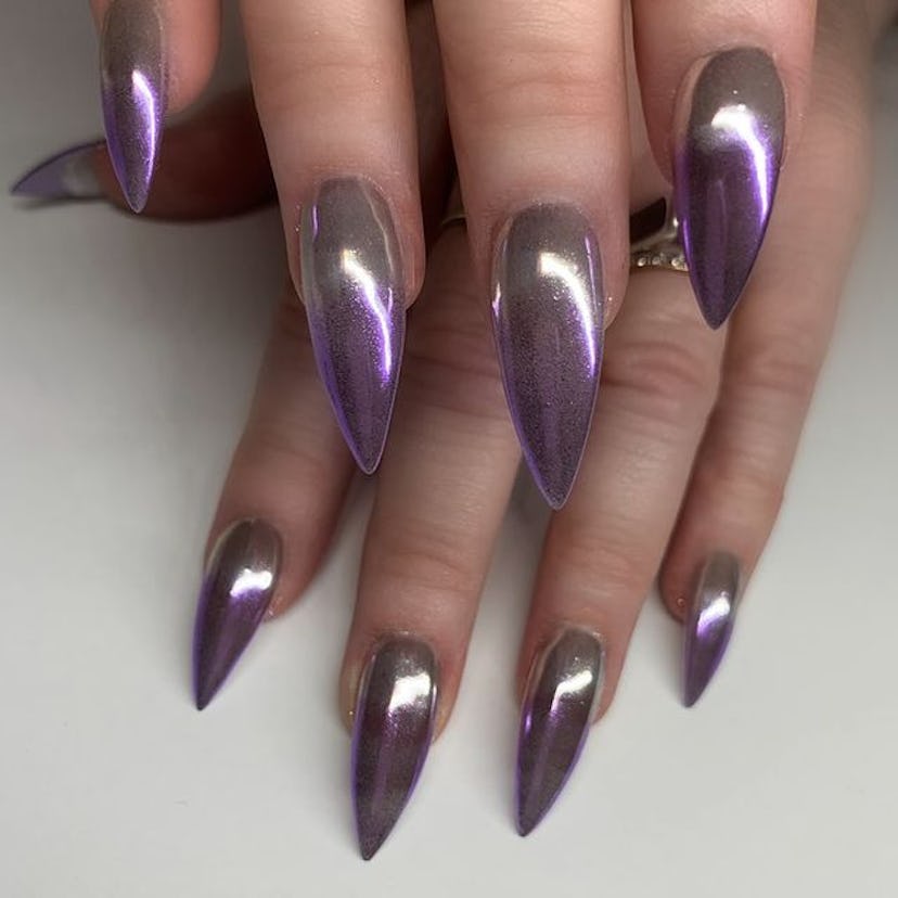 Purple and gray chrome.