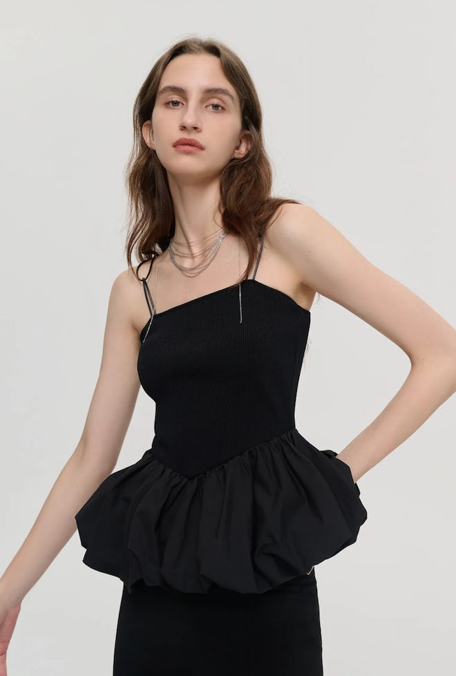 Patchwork Bubble Hem Tank