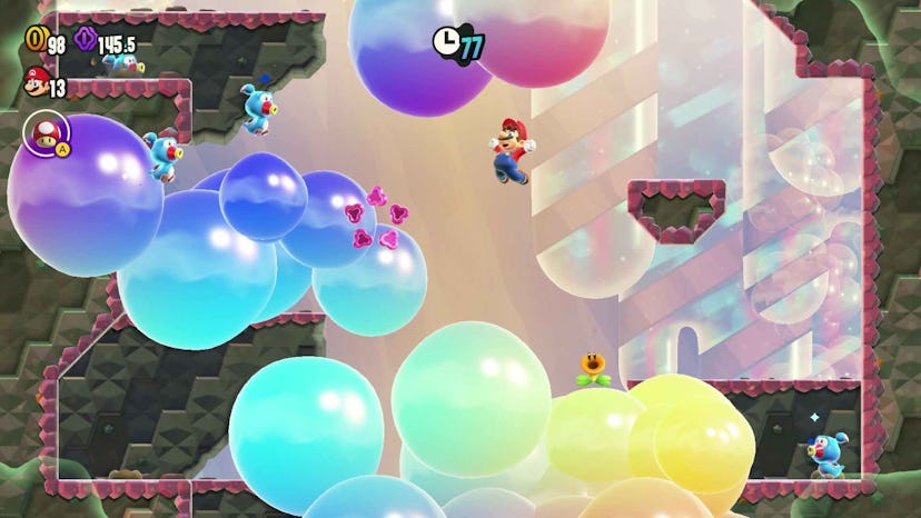 Super Mario Bros. Wonder, Wonder Effect rainbow bubbles