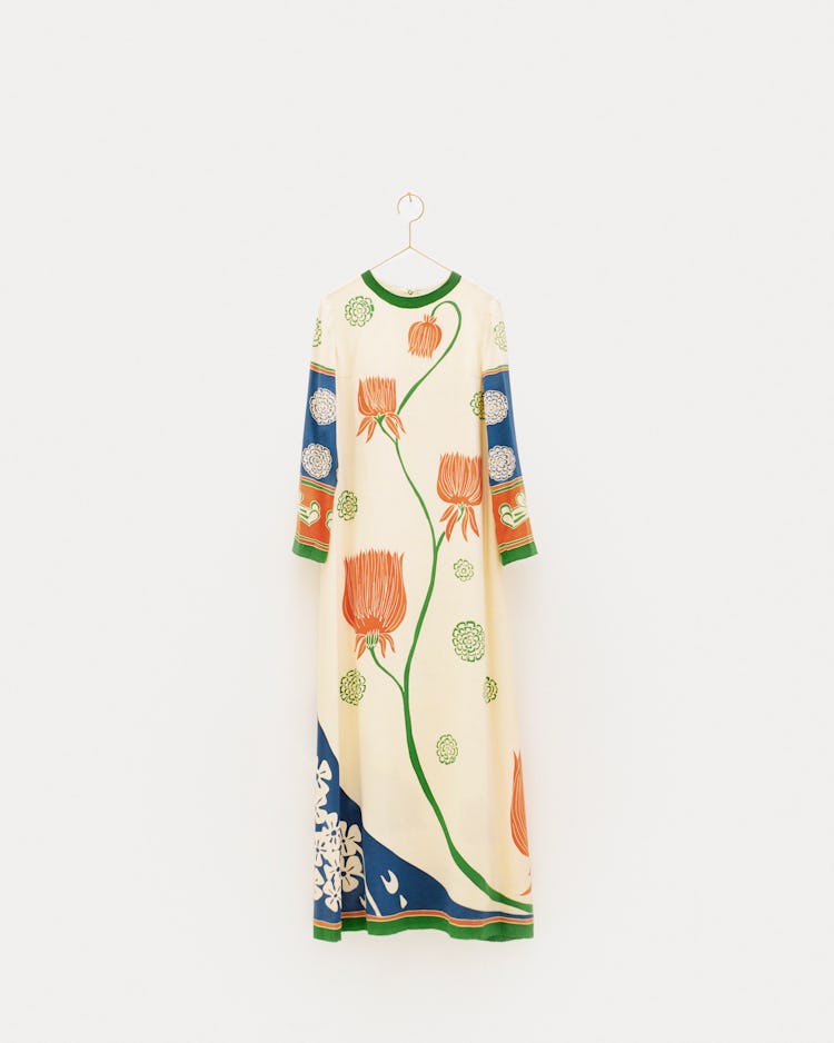 "Astoria" dress designed by Karl Lagerfeld, spring–summer 1967, hand-painted silk crepe by Nicole Le...